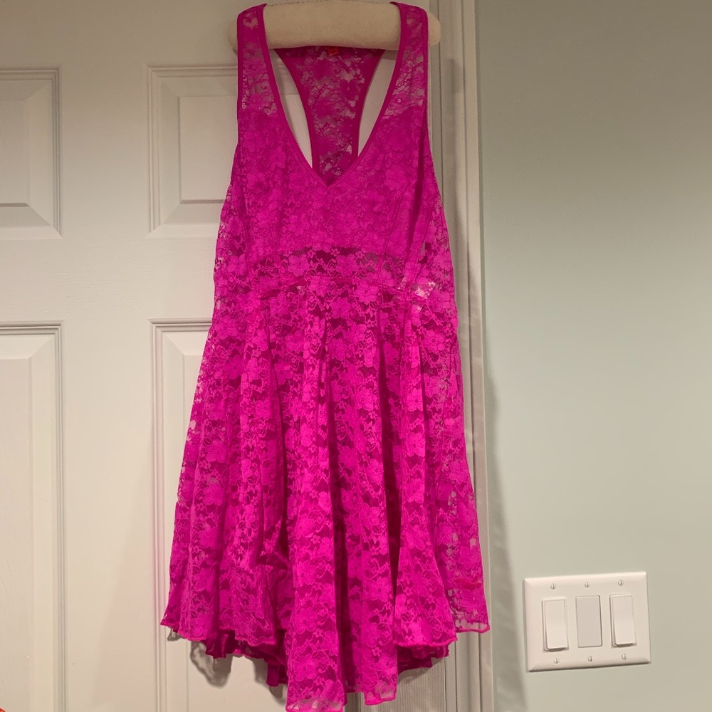 NEW Betsey Johnson Pink Lace Babydoll